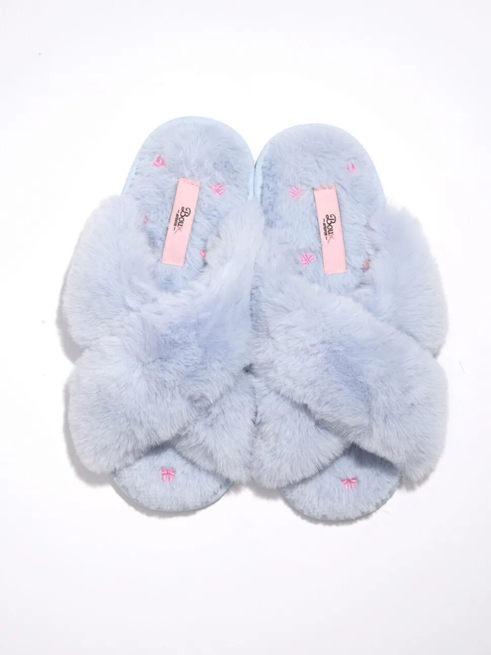 Blauw - Boux Avenue Bow Embroidered Cross Band Slider Slippers