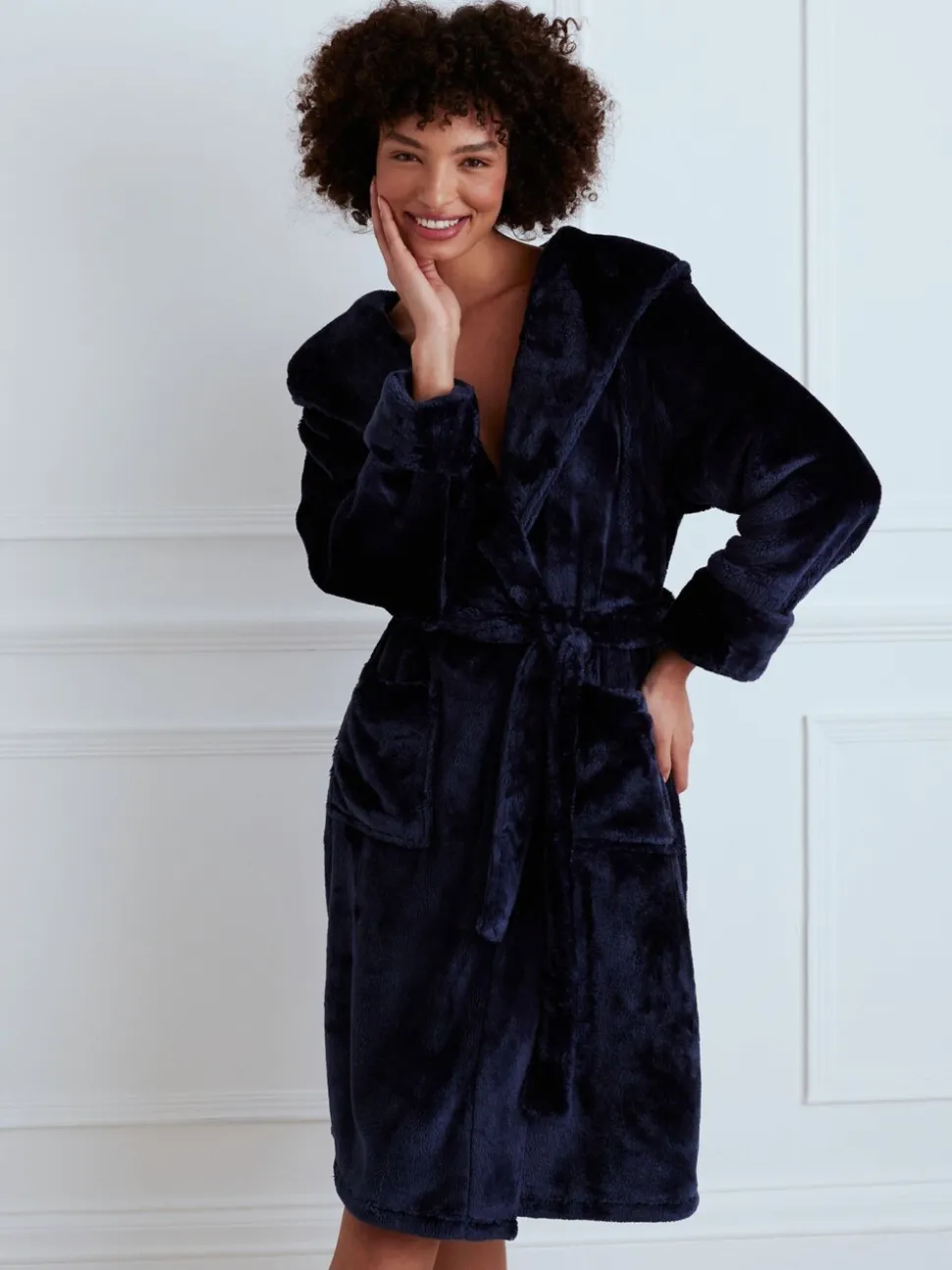 Blauw - Chelsea Peers - Fleece badjas