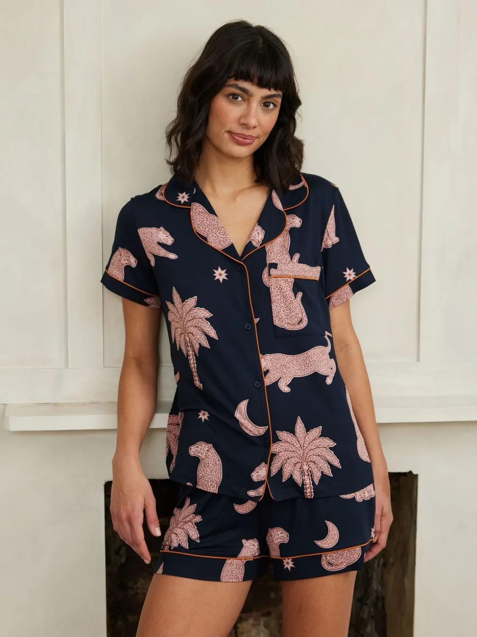 Blauw - Chelsea Peers Wild Duo Print Nightshirt