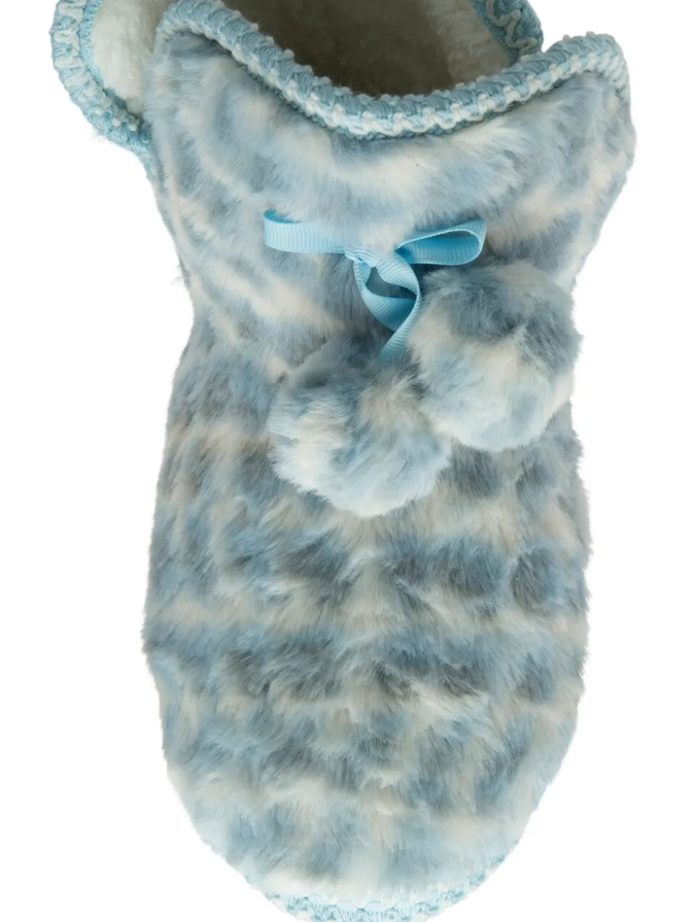 Blauw - Dunlop Faux Bootie Pom Pom Slippers