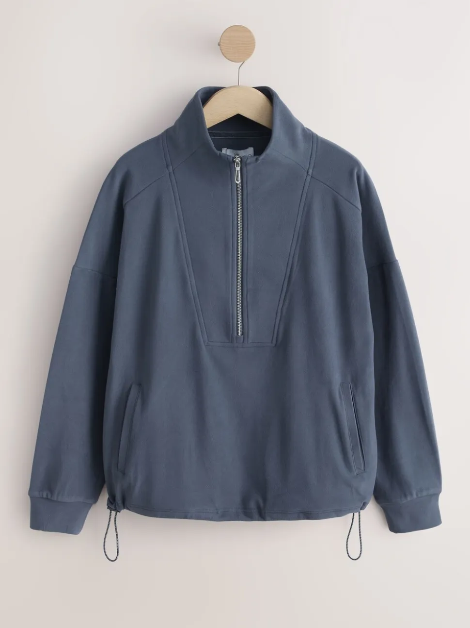 Blauw - Fleece met rits tot aan de borst