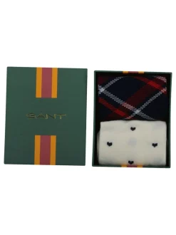 Blauw - GANT Check and Heart Socks 2 Pack