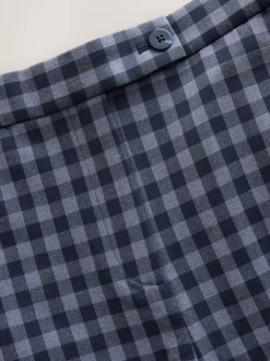 Blauw - Gingham Barrel Leg Trousers
