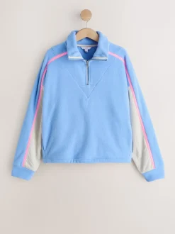 Blauw - Half Zip Fleece with Colourblock Panels