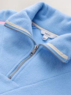 Blauw - Half Zip Fleece with Colourblock Panels