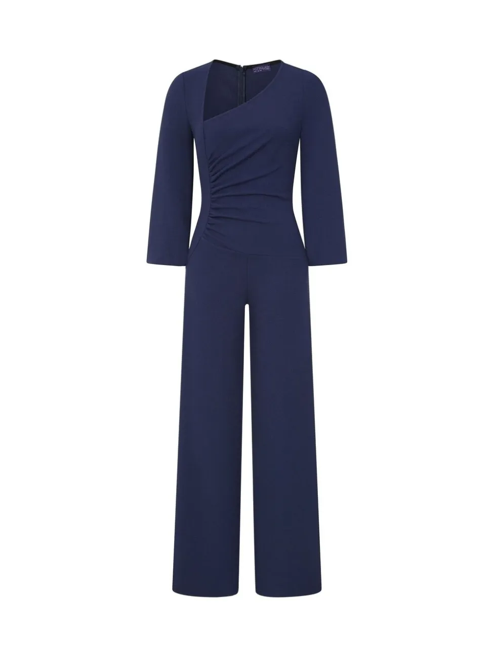 Blauw - Hot Squash Ruched Jumpsuit with Sleeves