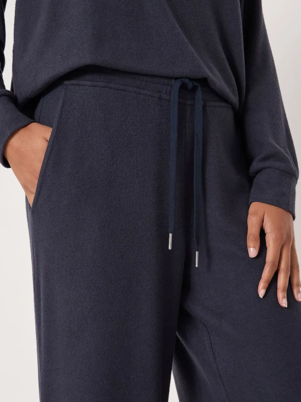 Blauw - Hush - Elle superzachte joggingbroek met wijde pijpen