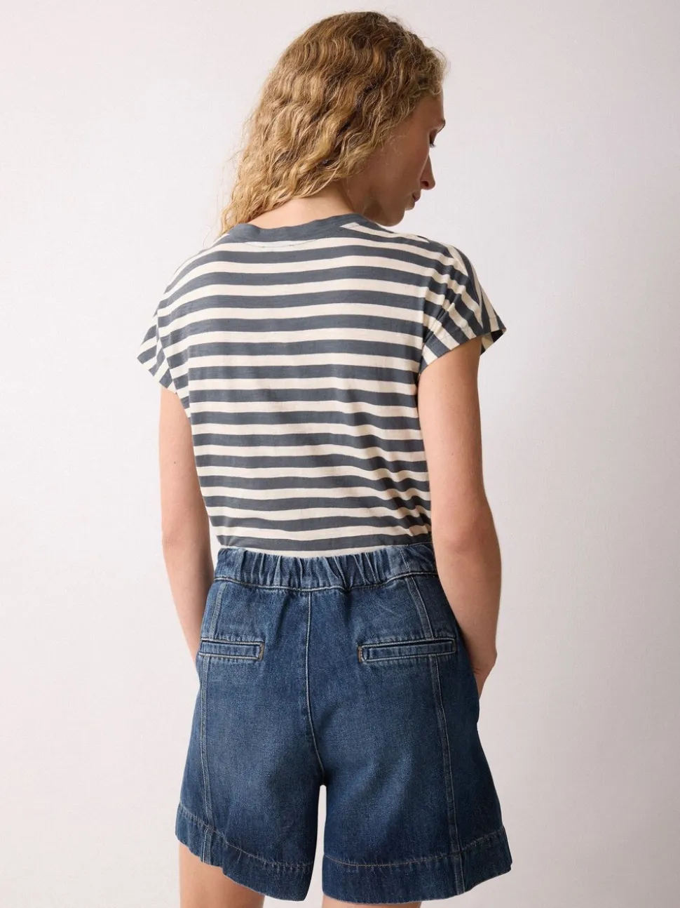 Blauw - Jigsaw Finton Denim Seam Detail Shorts