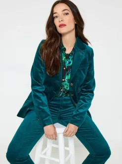 Blauw - Joe Browns Stitch Detail Velvet Jacket