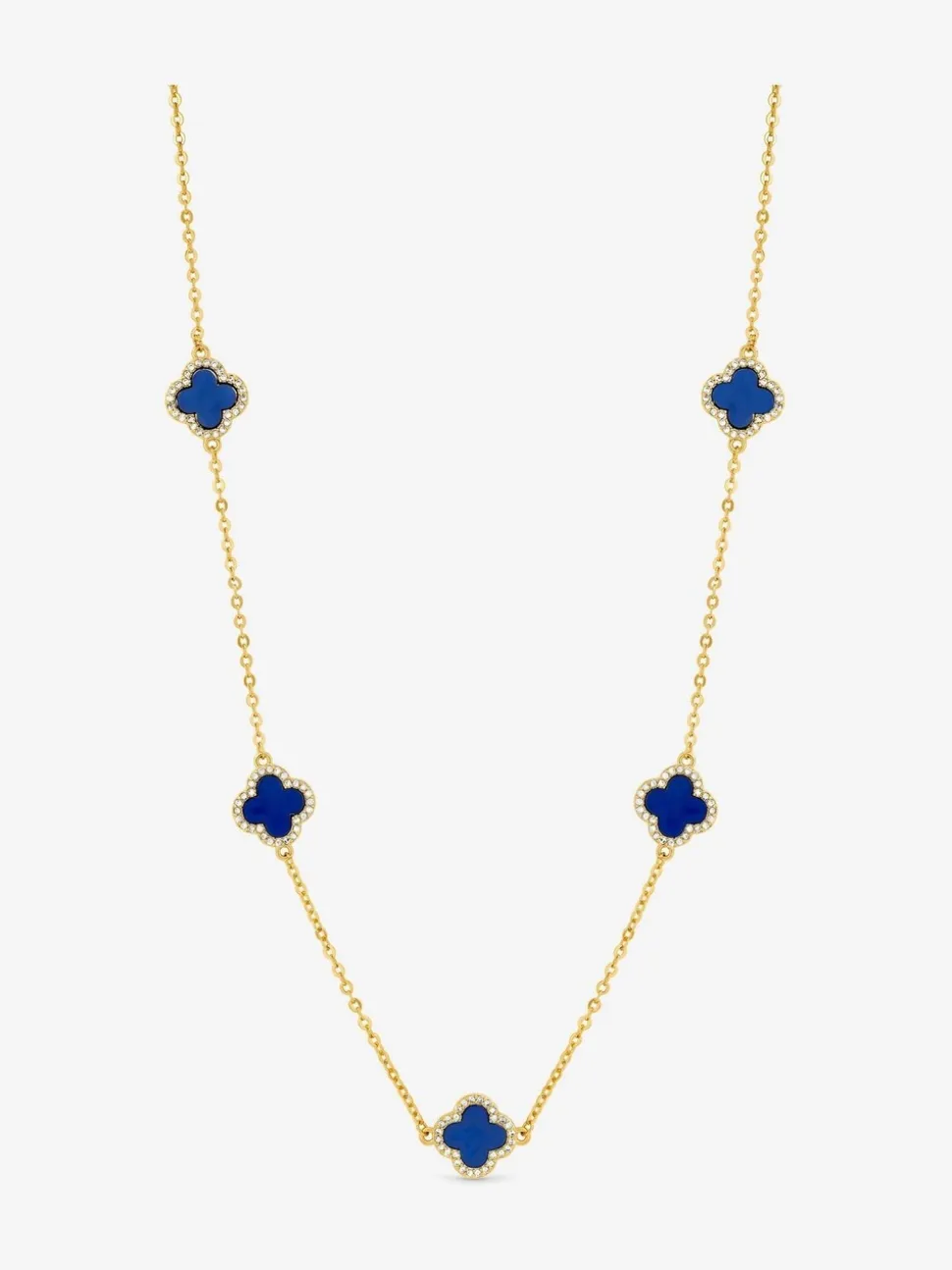Blauw - Jon Richard vergulde en Jet Station klaver ketting