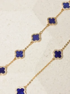 Blauw - Jon Richard vergulde en Jet Station klaver ketting