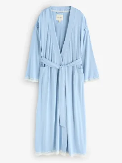 Blauw - Laura Ashley - Modal kamerjas met kanten afwerking