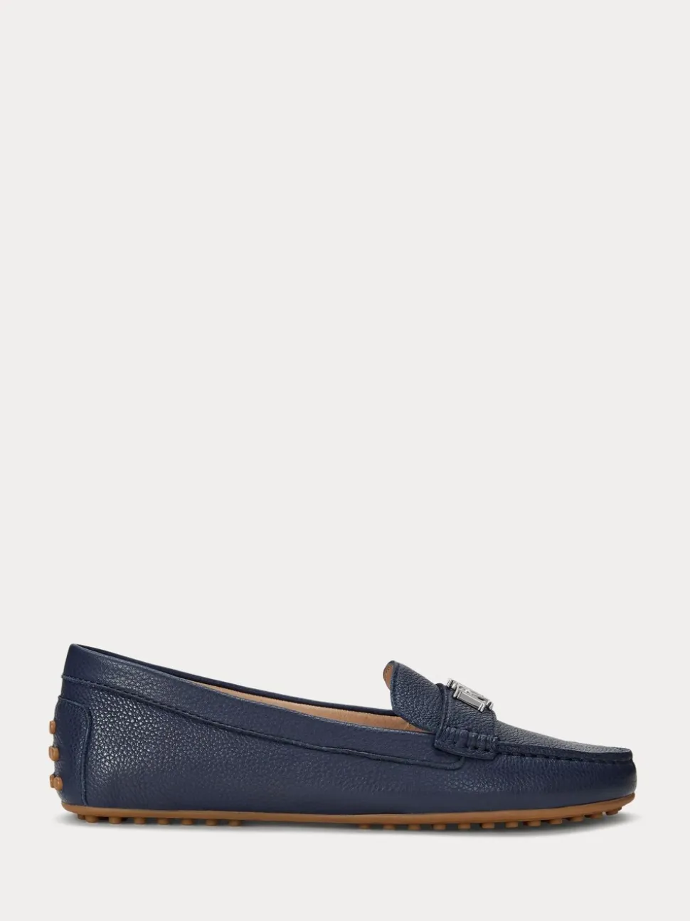 Blauw - Lauren Ralph Lauren instappers van gekorreld leer
