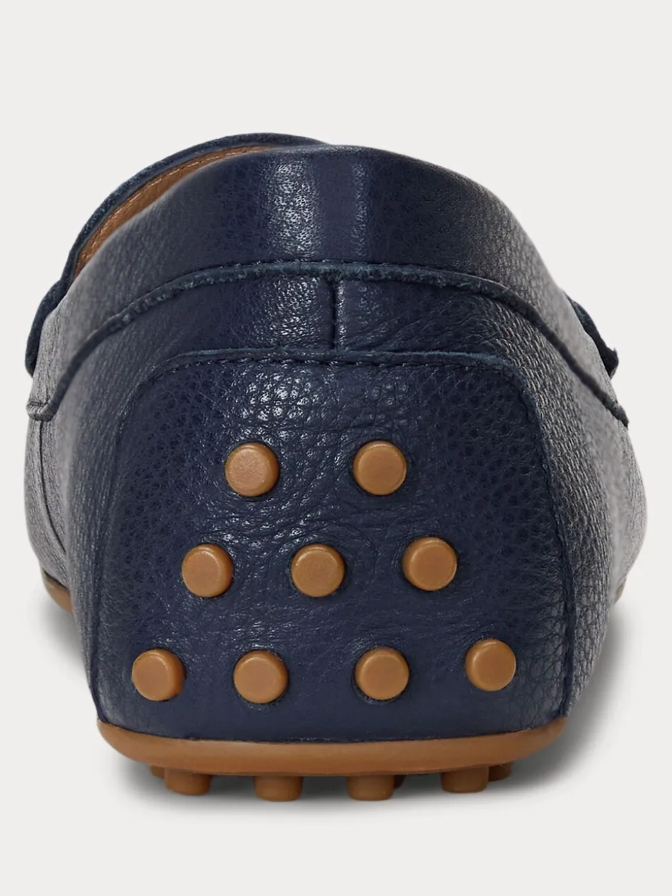 Blauw - Lauren Ralph Lauren instappers van gekorreld leer
