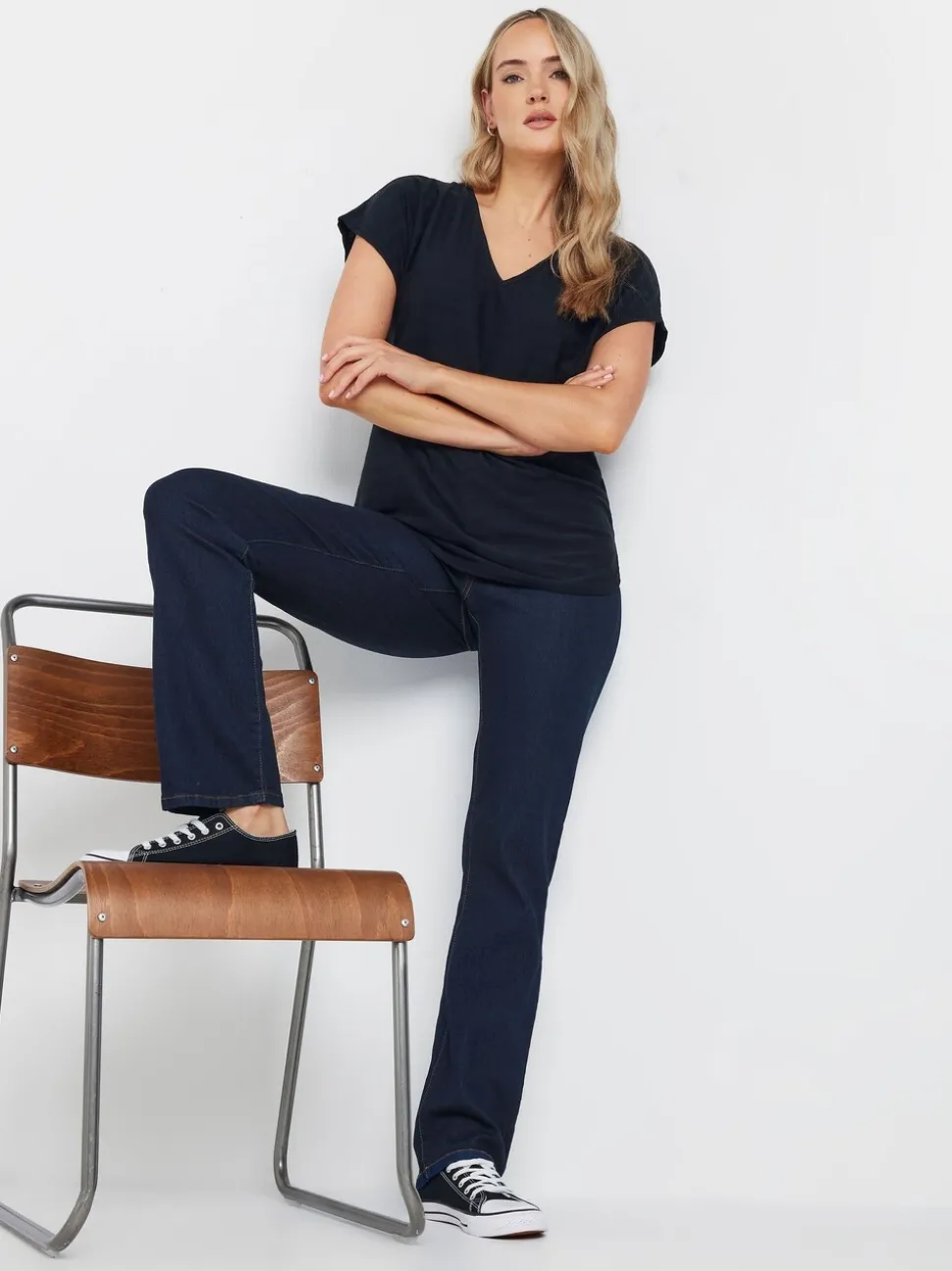 Blauw - Long Tall Sally jeans met rechte pijpen
