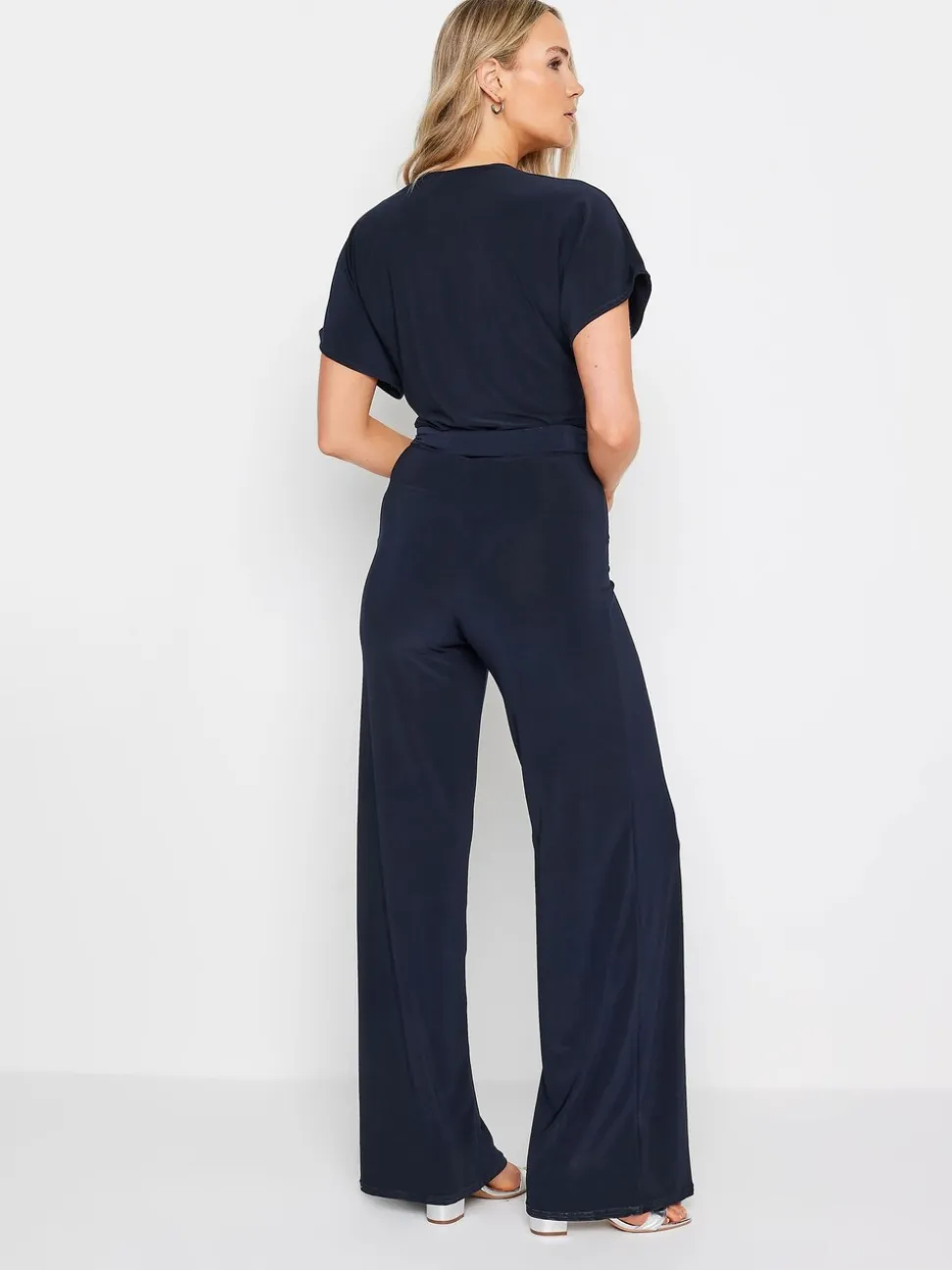 Blauw - Long Tall Sally jumpsuit met V-hals en overslag