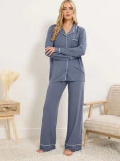 Blauw - Long Tall Sally Long Sleeve Pyjamas Set