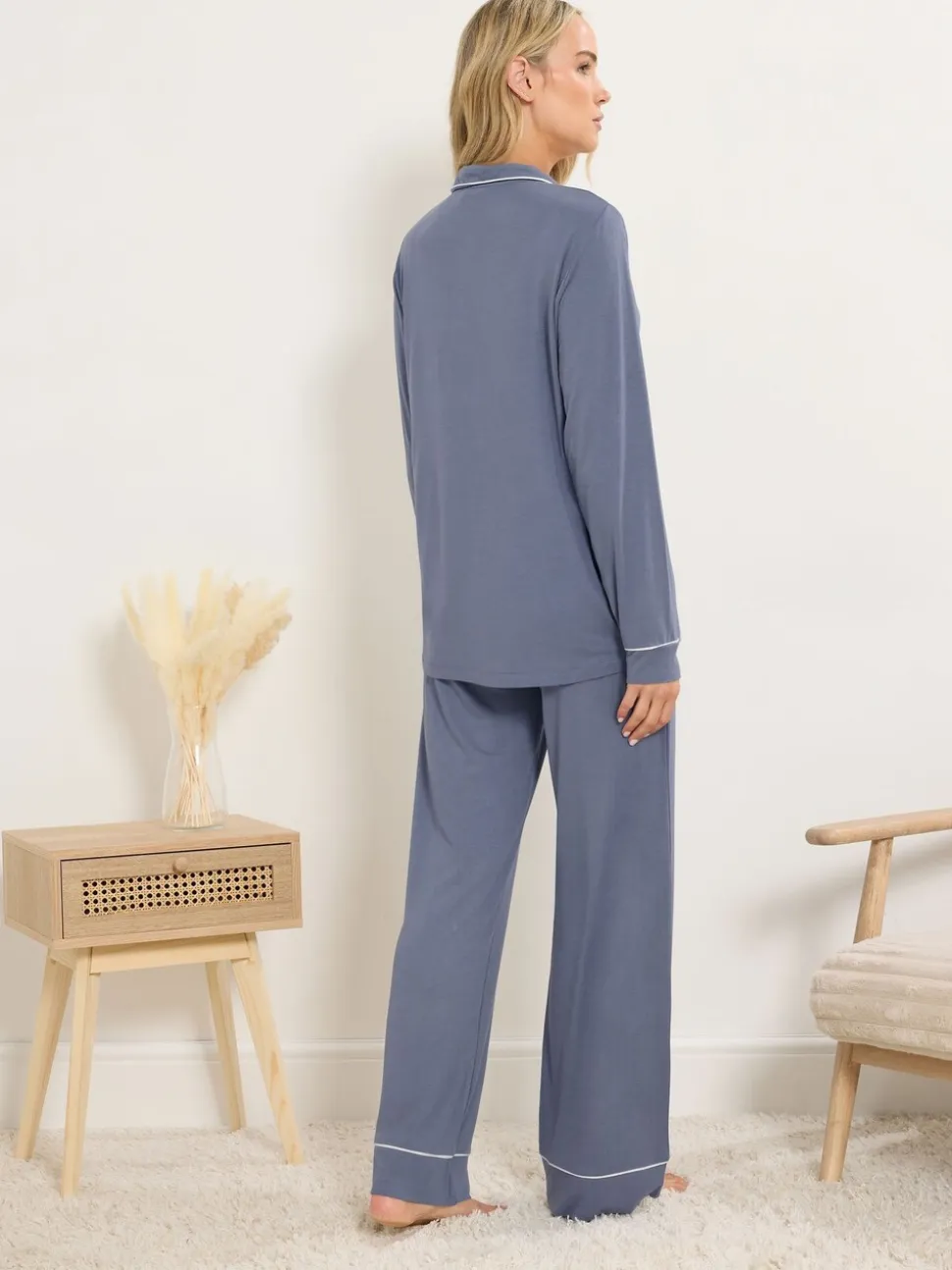 Blauw - Long Tall Sally Long Sleeve Pyjamas Set