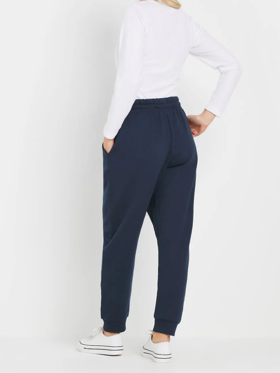 Blauw - M&Co Petite joggingbroek met boorden