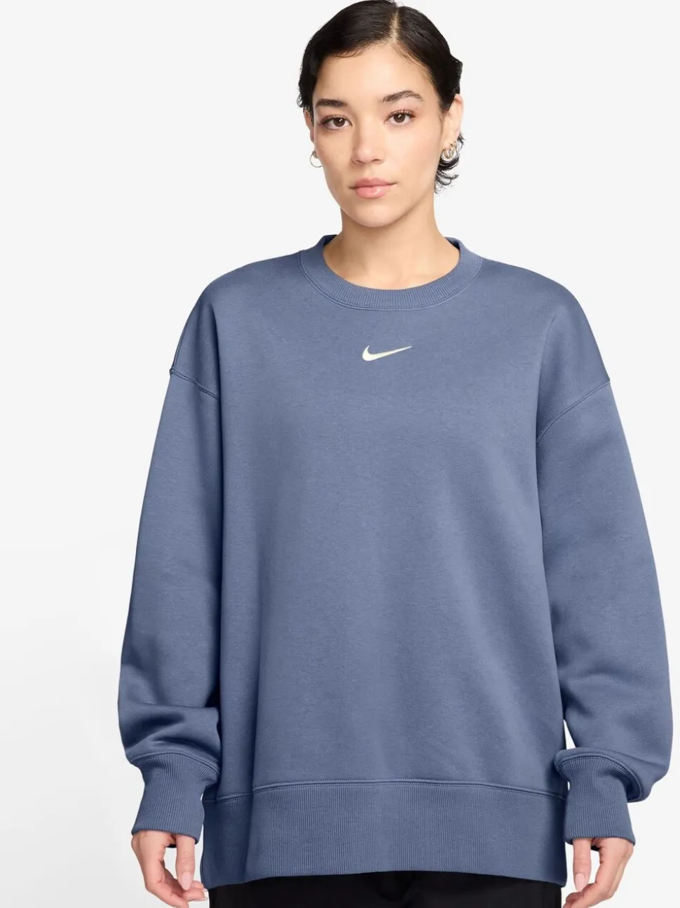 Blauw - Nike - Oversized fleece sweatshirt met ronde hals