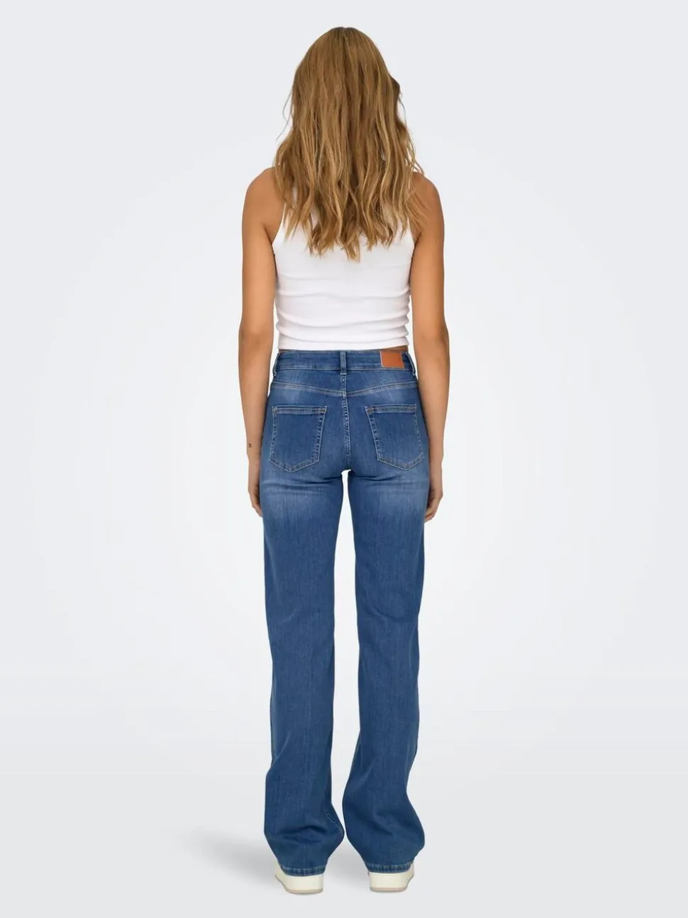 Blauw - ONLY Blush Mid Rise Straight Leg Jeans With Super Stretch
