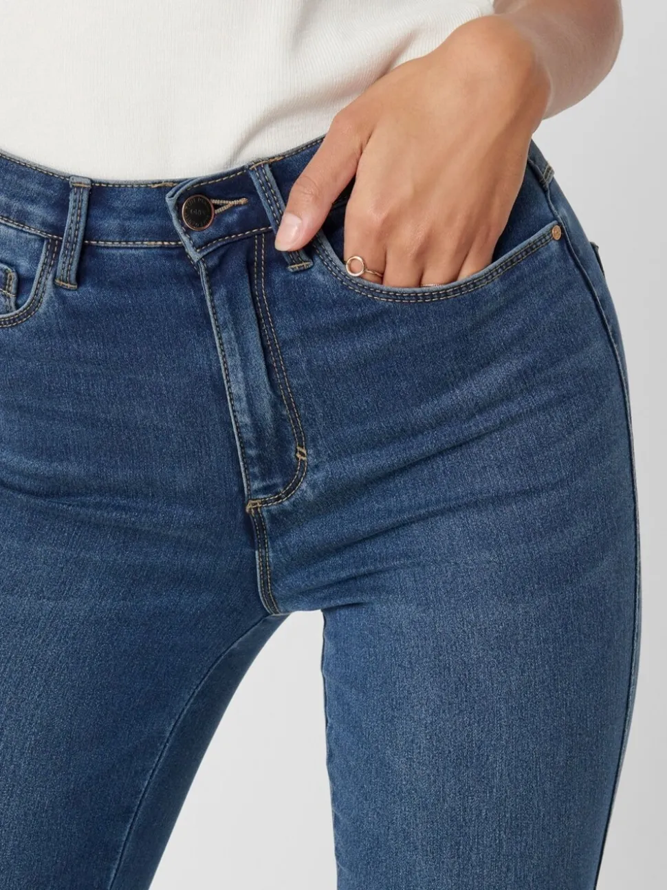 Blauw - ONLY Royal skinny jeans met hoge taille in super stretchy