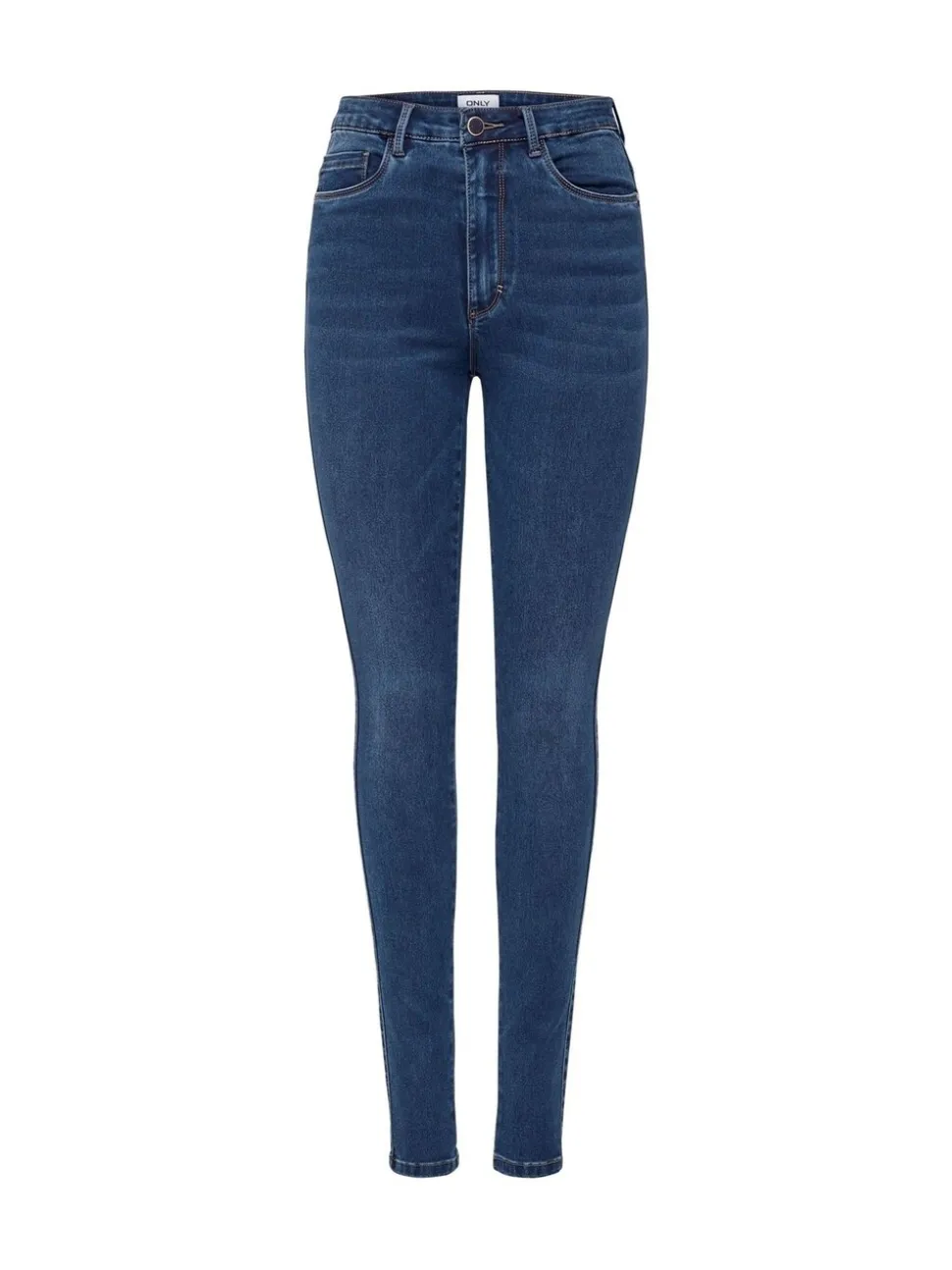 Blauw - ONLY Royal skinny jeans met hoge taille in super stretchy