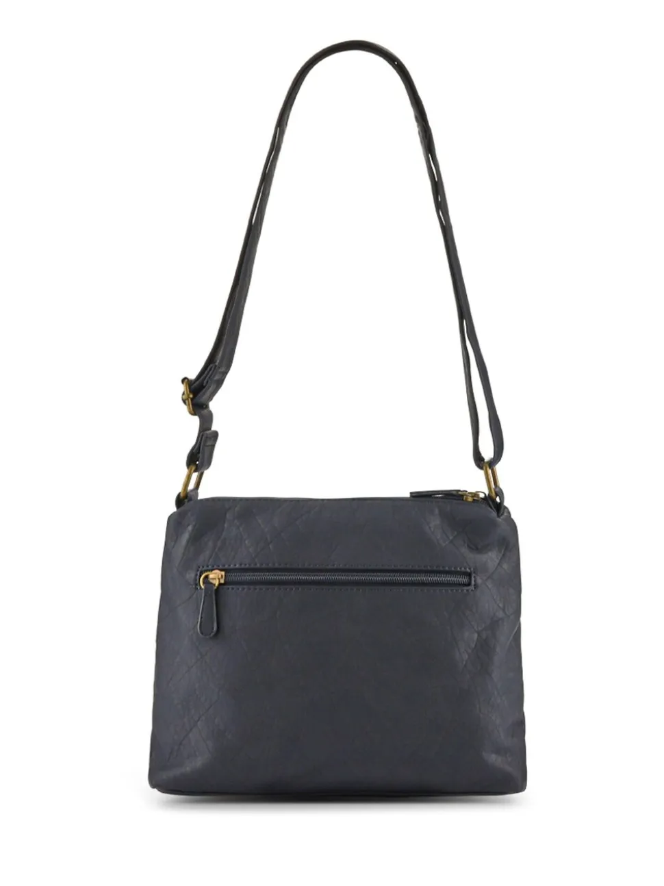 Blauw - Pavers Multi-Pocket Leather Cross-Body Bag
