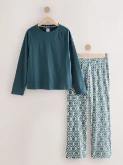 Blauw - Pyjama met lange mouwen