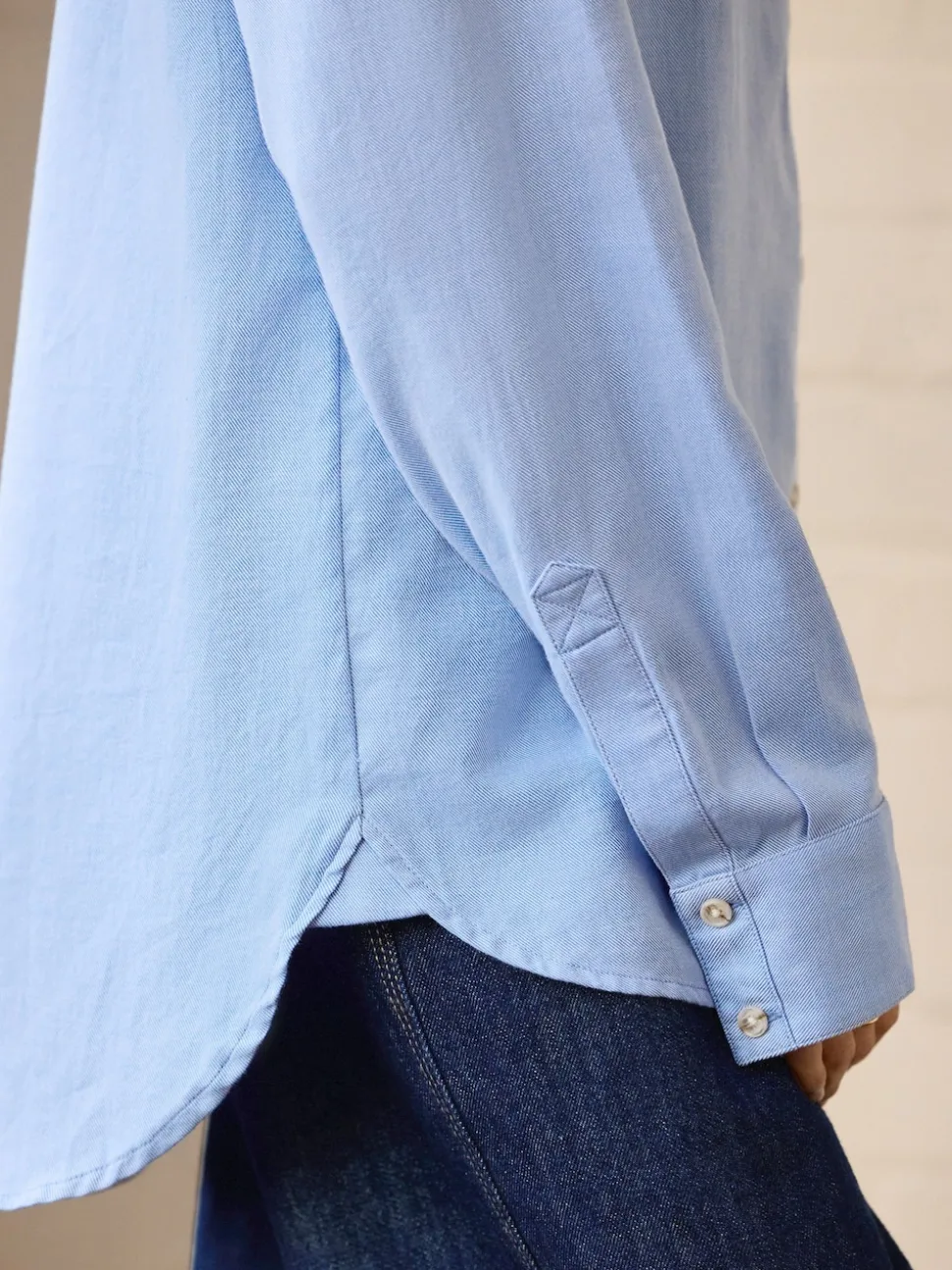 Blauw - Ruimvallend 100% katoenen button-down casual overhemd met lange mouwen