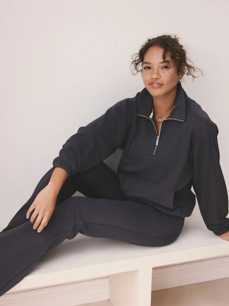 Blauw - self. Kickflare Joggers