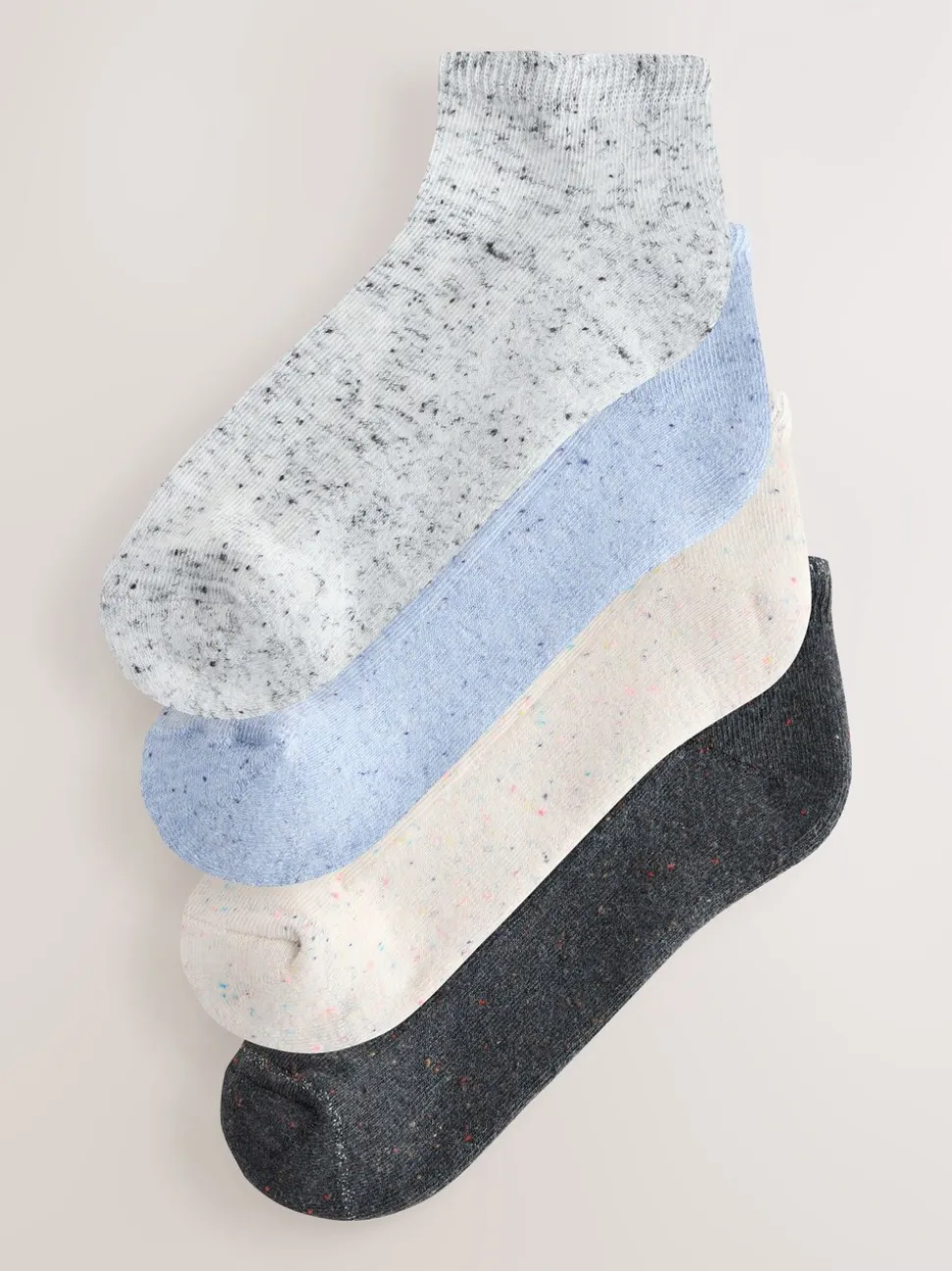 Blauw - Set van 4 paar sokken met kussenzool