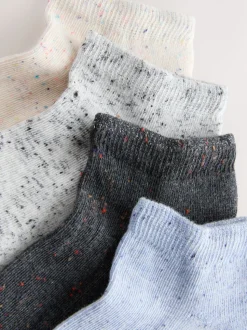 Blauw - Set van 4 paar sokken met kussenzool