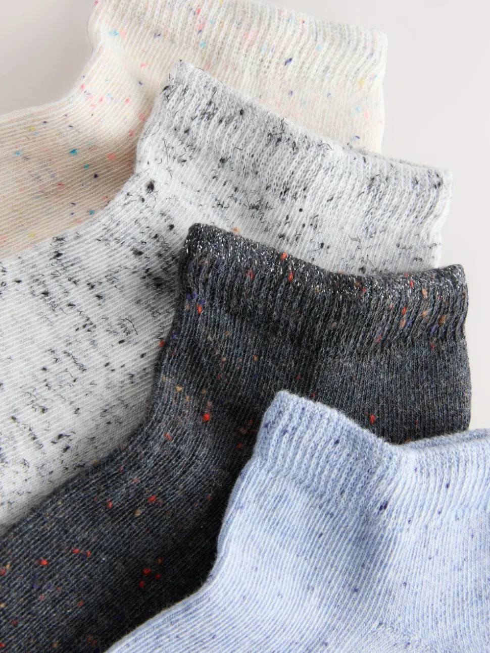 Blauw - Set van 4 paar sokken met kussenzool