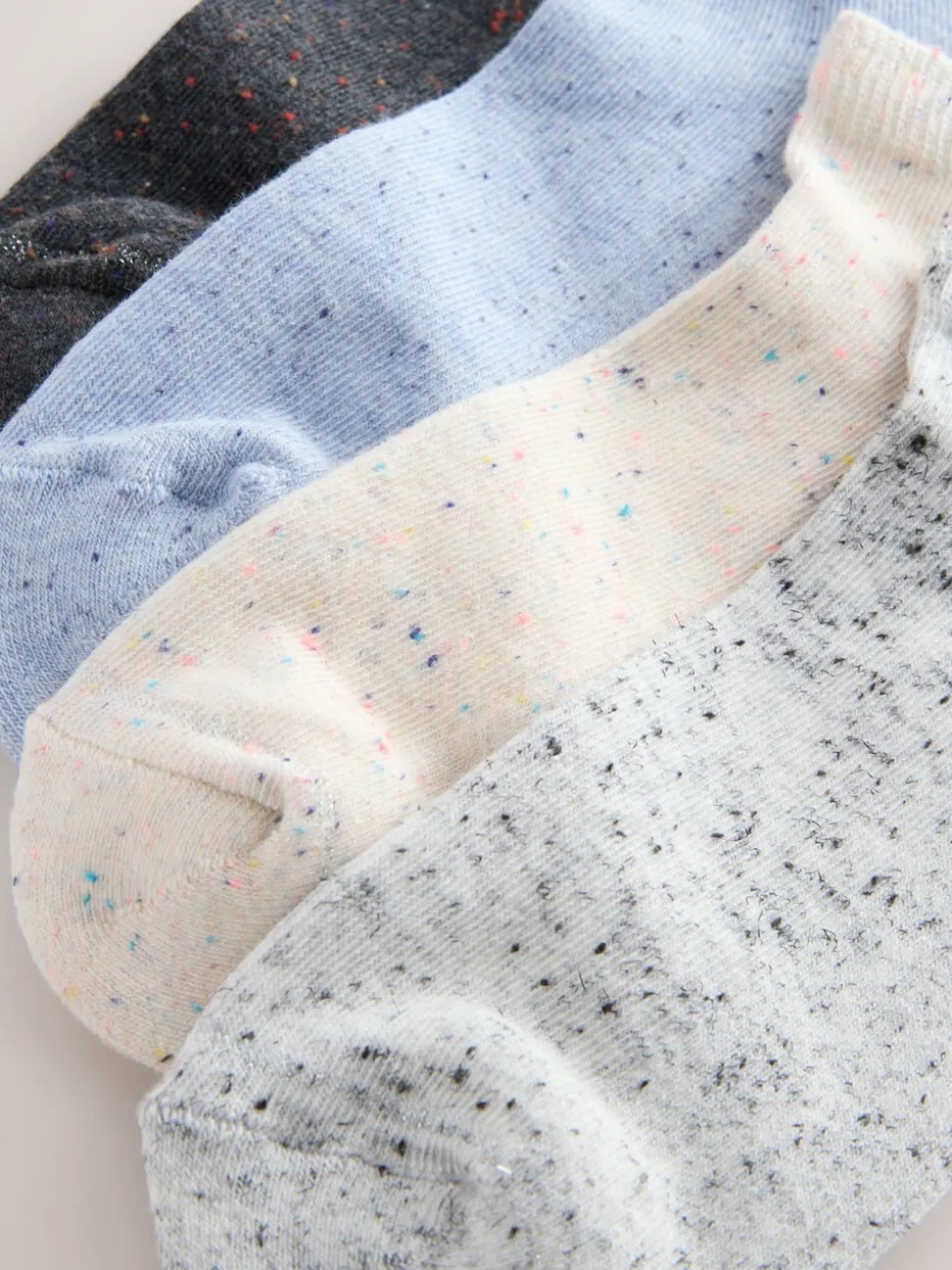 Blauw - Set van 4 paar sokken met kussenzool
