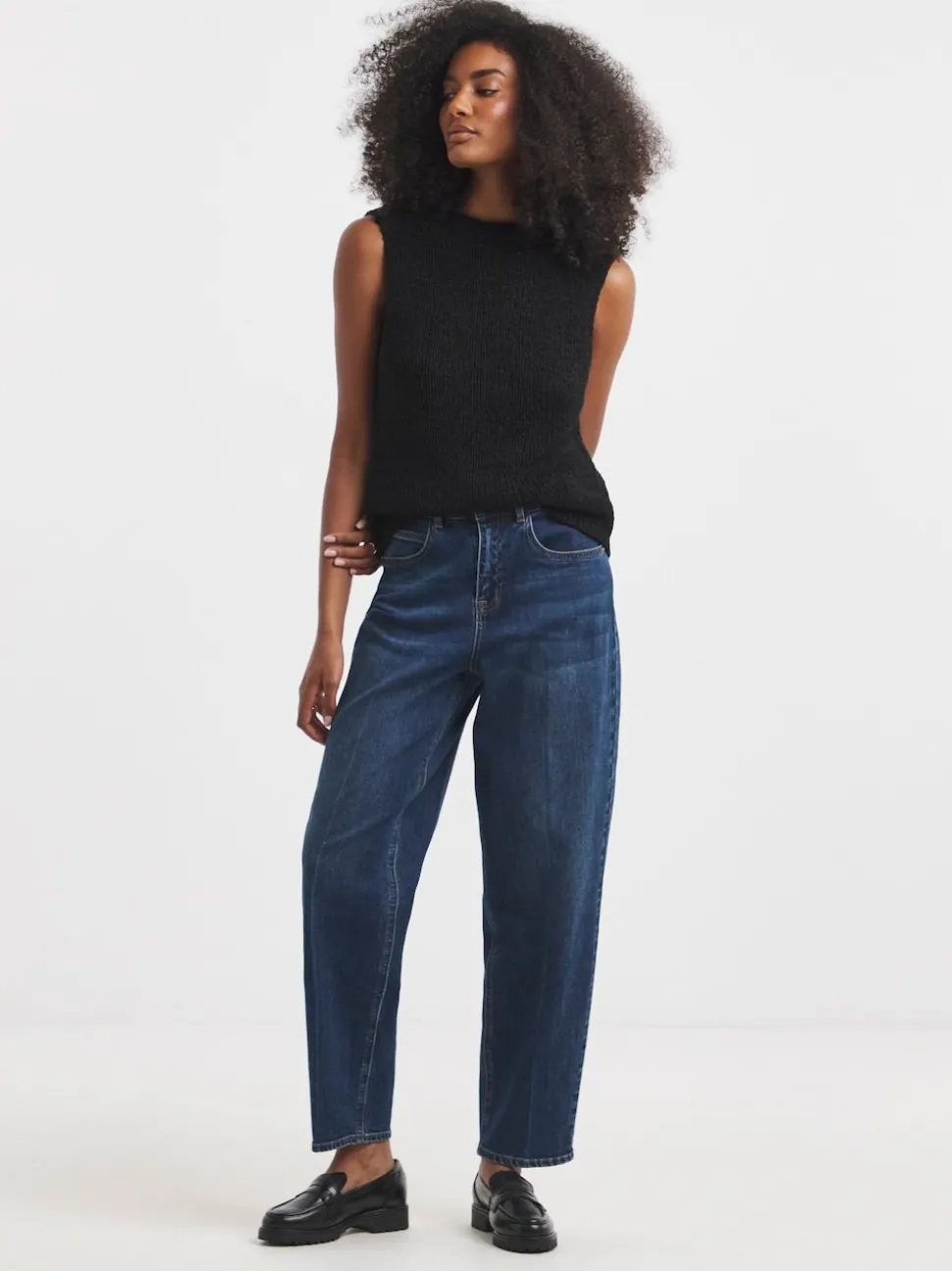 Blauw - Simply Be Smart Tapered Barrel Jeans