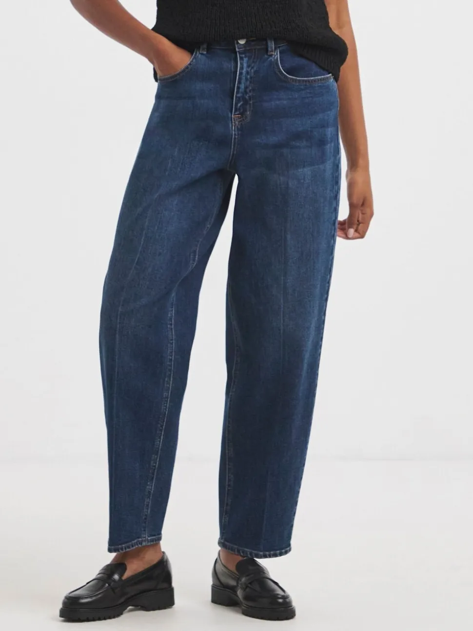 Blauw - Simply Be Smart Tapered Barrel Jeans
