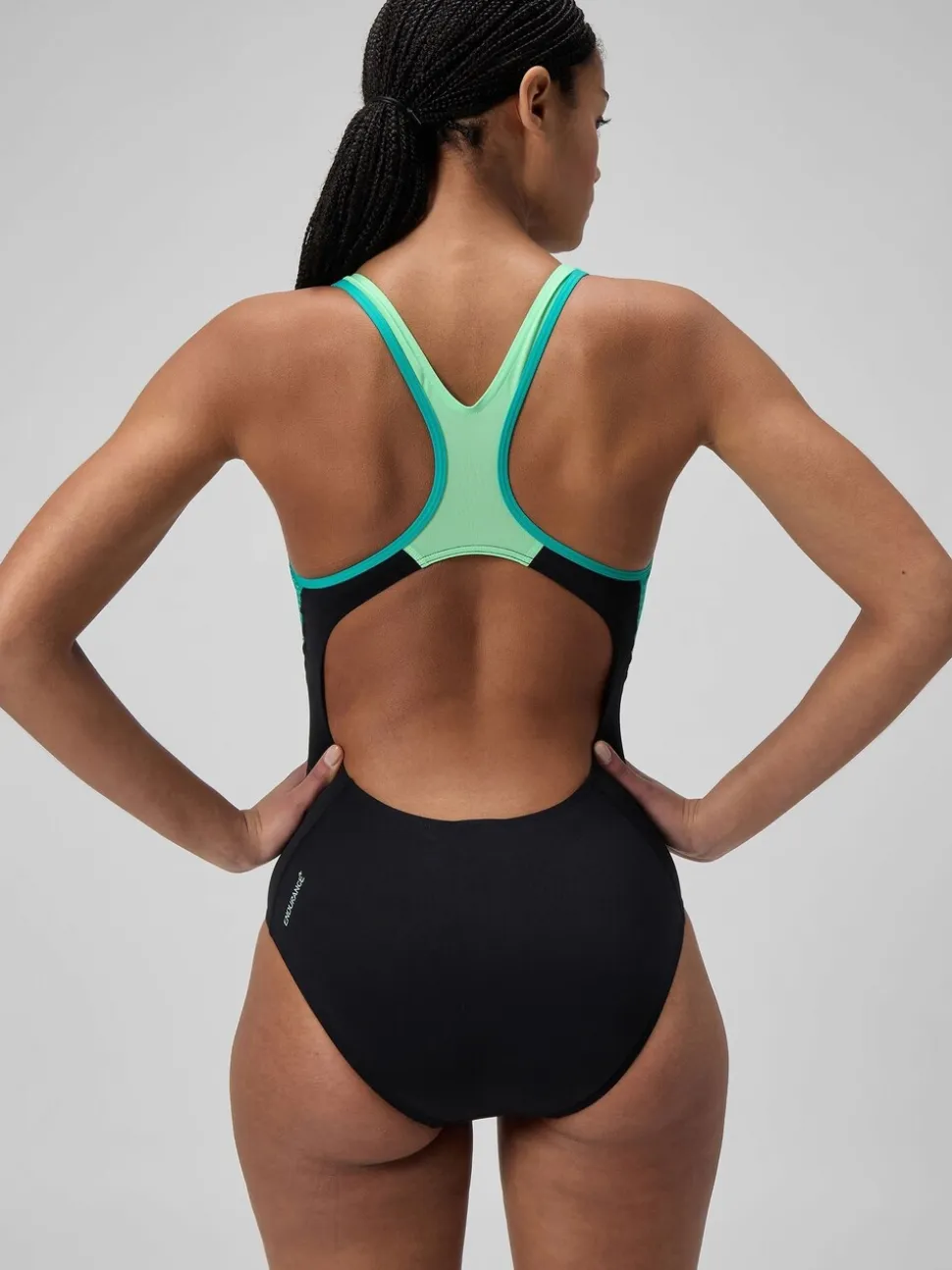 Blauw - Speedo - Laneback badpak met inzetstukken