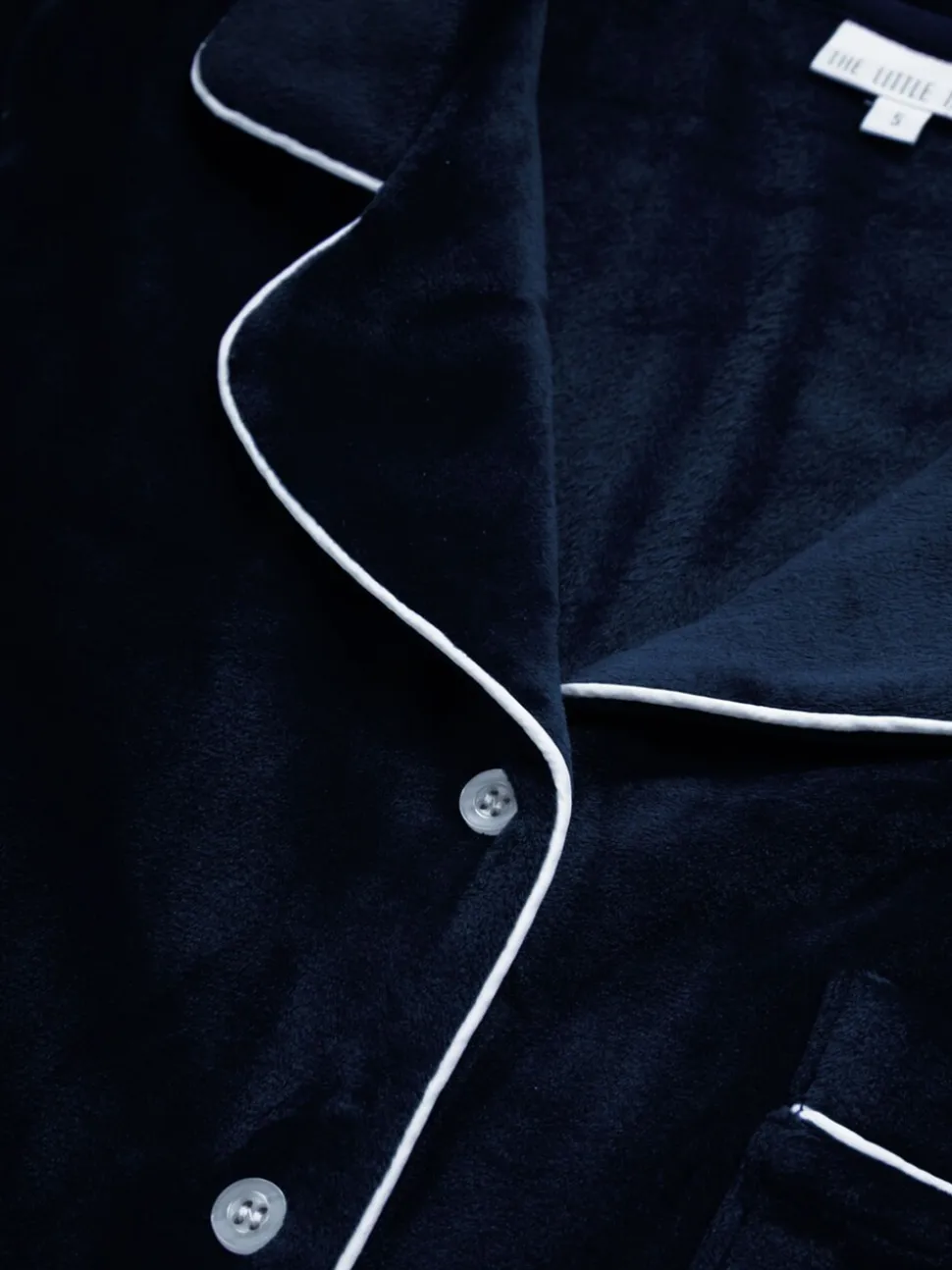 Blauw - The Little Tailor luxe kerstpyjama van zacht aanvoelend velours