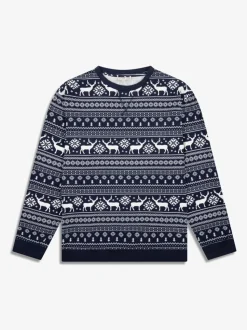 Blauw - The Little Tailor kerstpyjama met rendier
