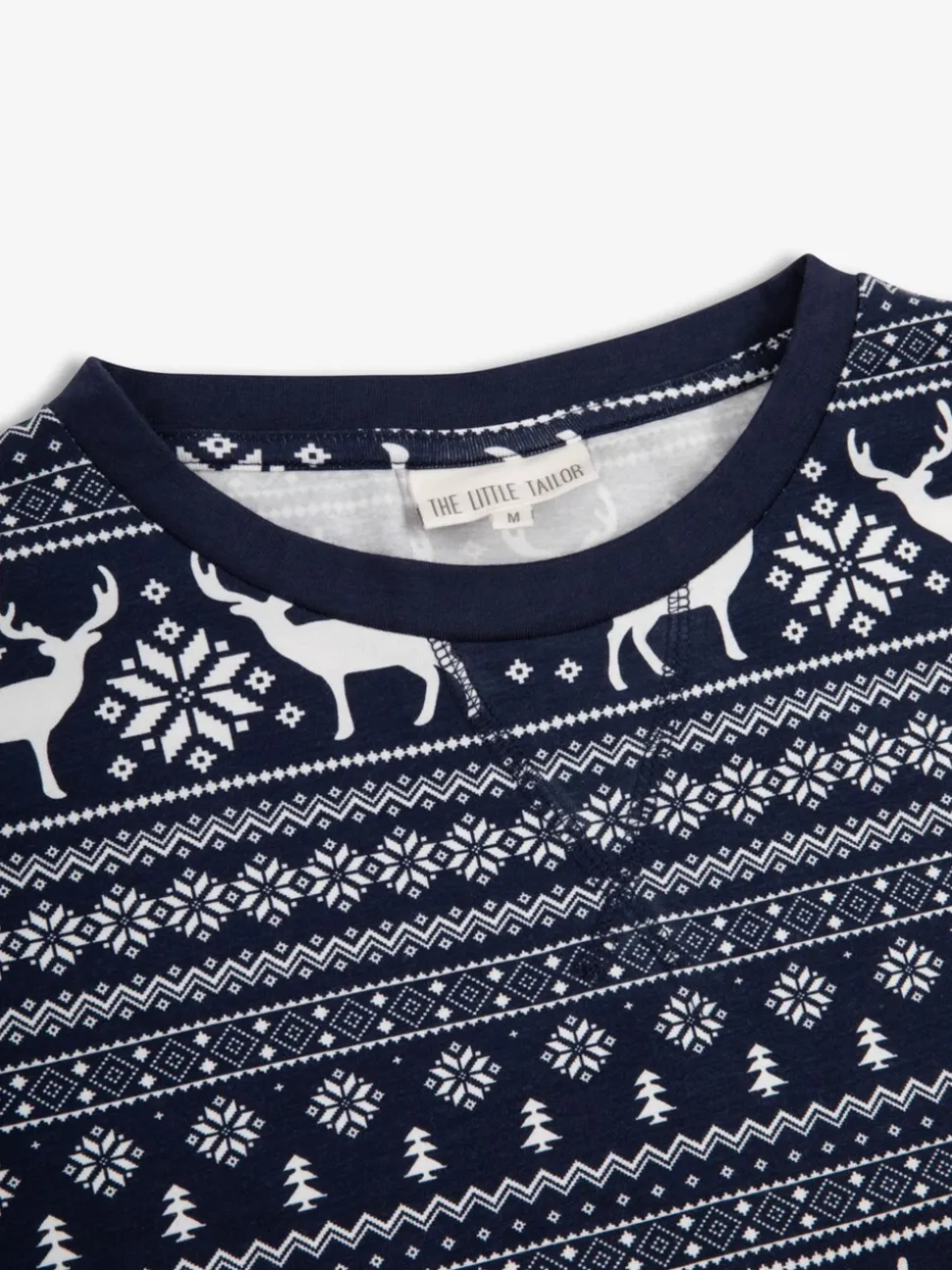 Blauw - The Little Tailor kerstpyjama met rendier