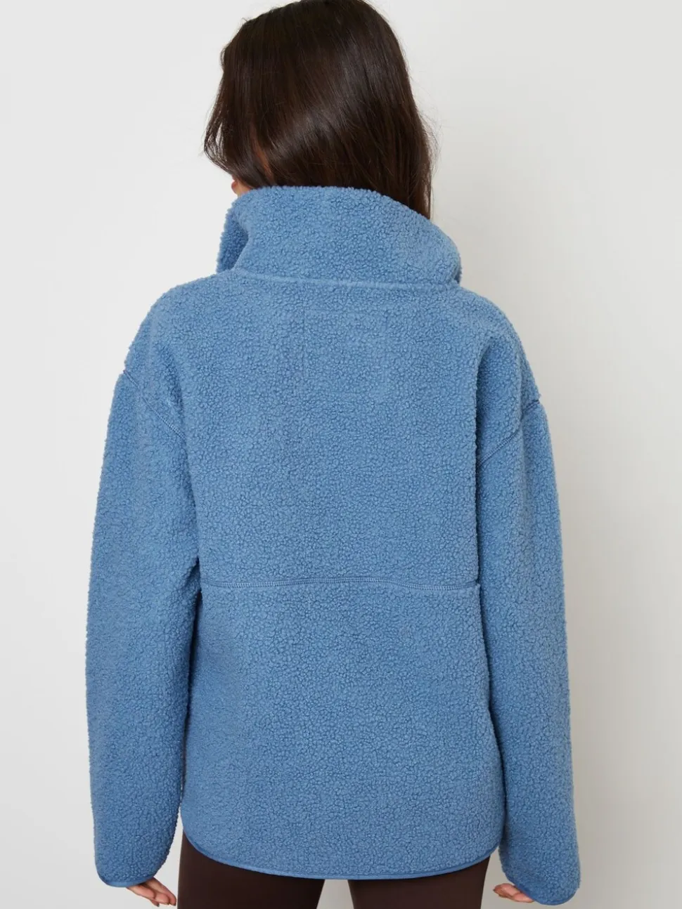 Blauw - Threadbare borgfleece met korte rits