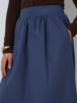 Blauw - Threadbare Midi rok met zakken