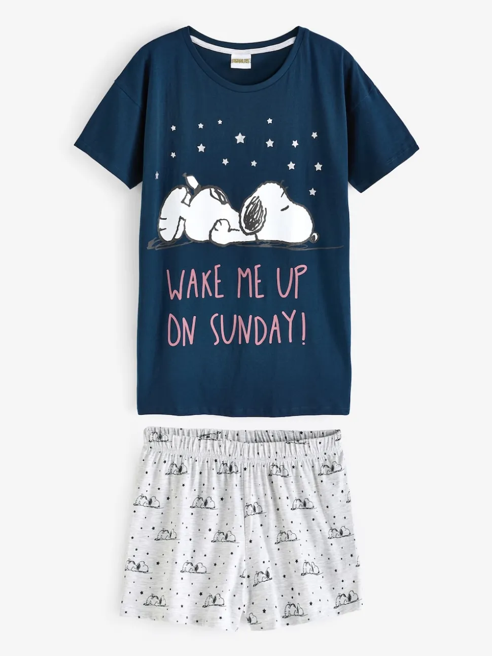 Blauw - Vanilla Underground Snoopy Korte Broek Pyjama's Set
