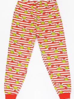 Blauw - Vanilla Underground 100% katoenen The Grinch Unisex pyjama met lange mouwen, lange pijpen en Merry Grinchmas-kerstslogan