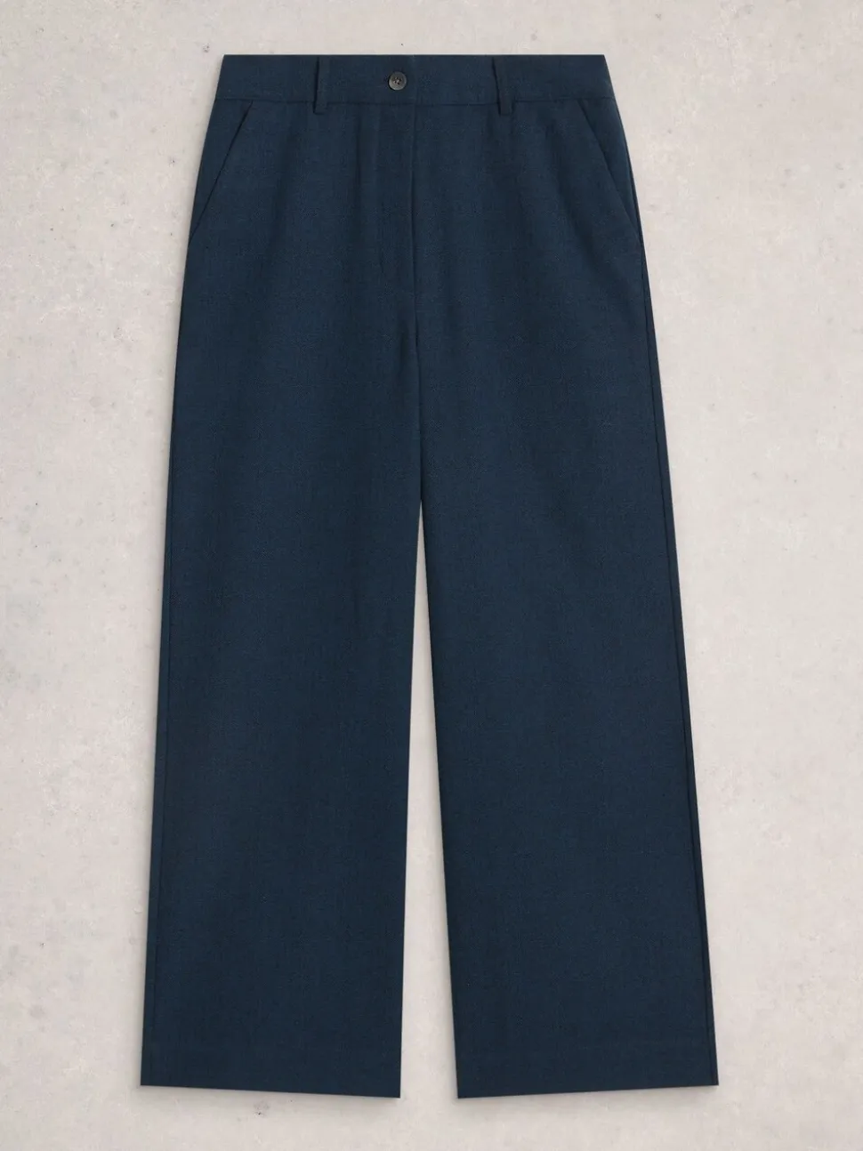 Blauw - White Stuff Belle broek met wijde pijpen en tweedachtige look