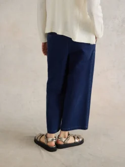 Blauw - White Stuff halfange Belle broek met wijde pijpen