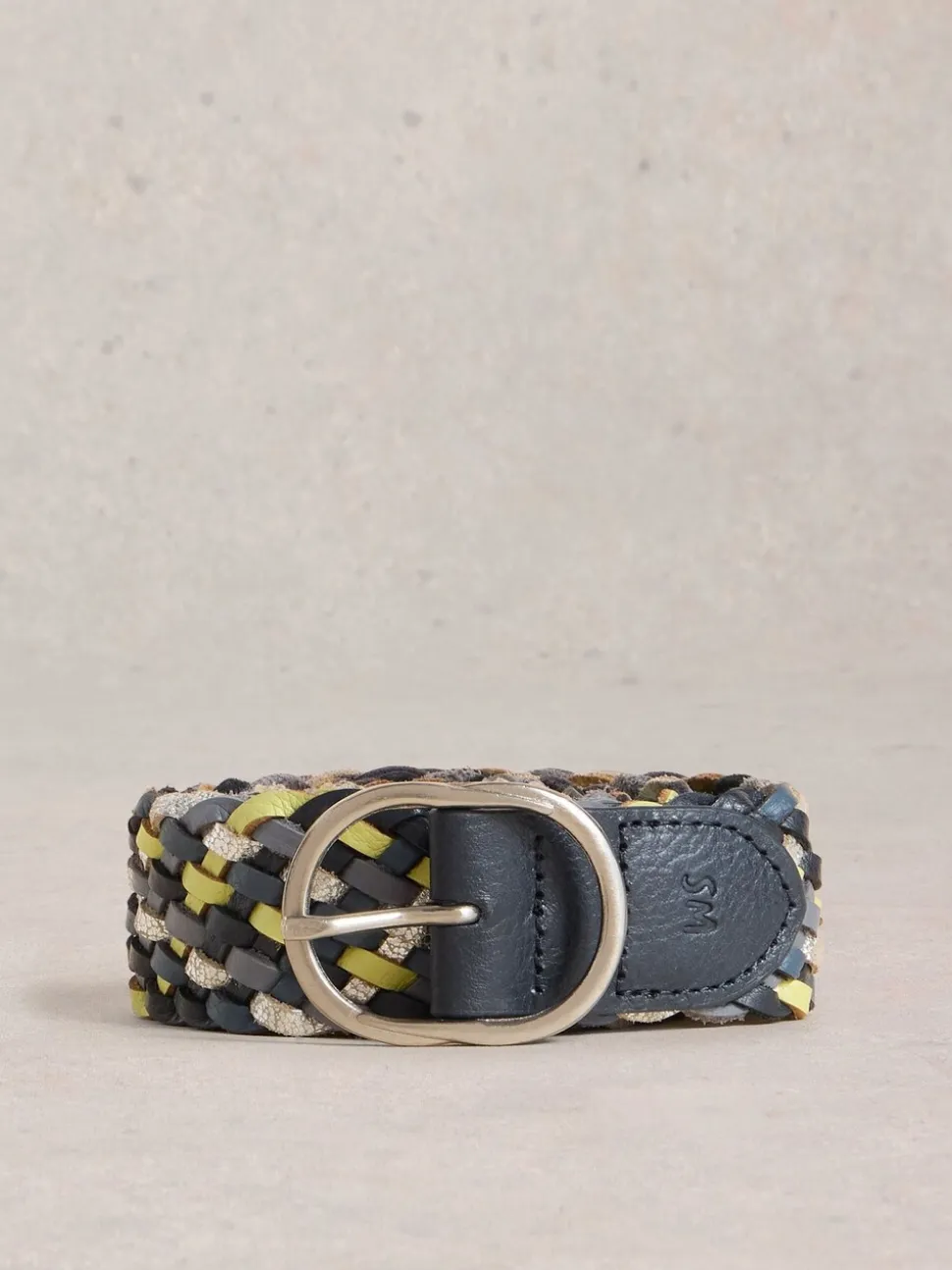 Blauw - White Stuff Leather Weave Belt