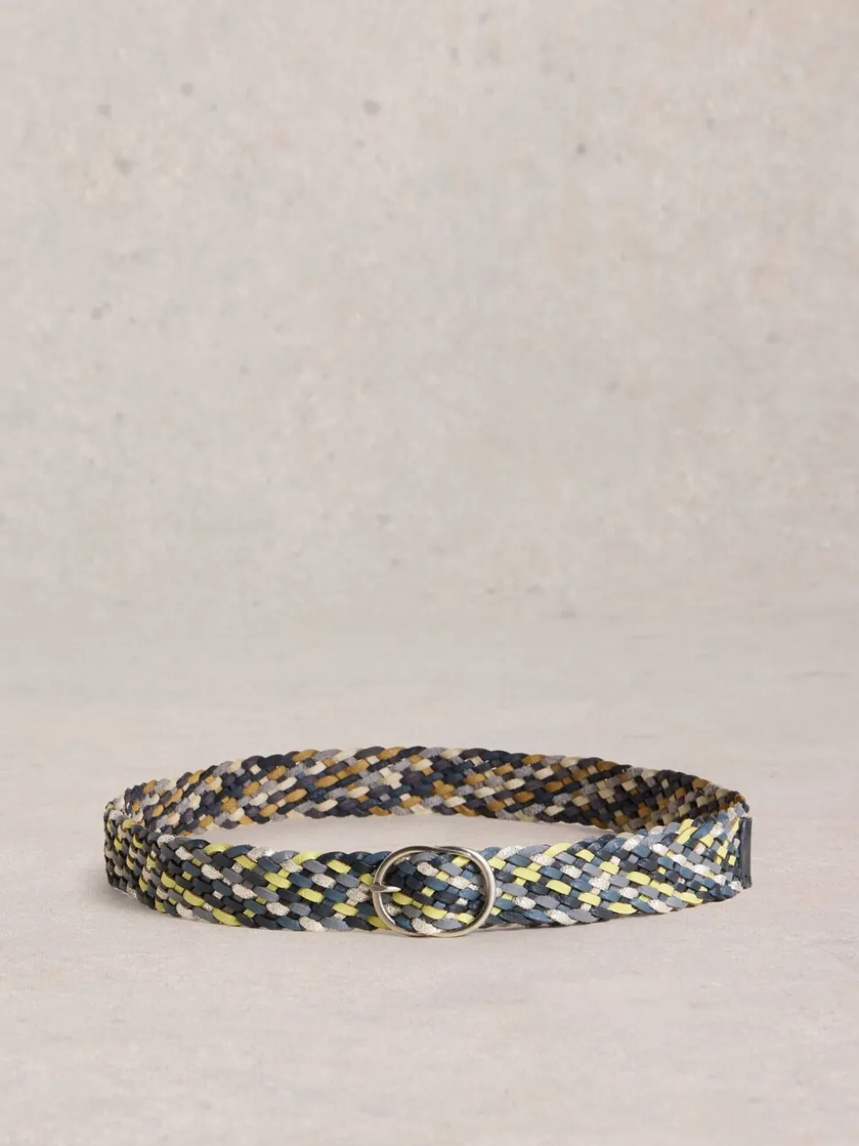 Blauw - White Stuff Leather Weave Belt
