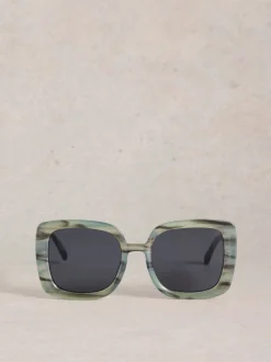 Blauw - White Stuff Oversized Square Sunglasses